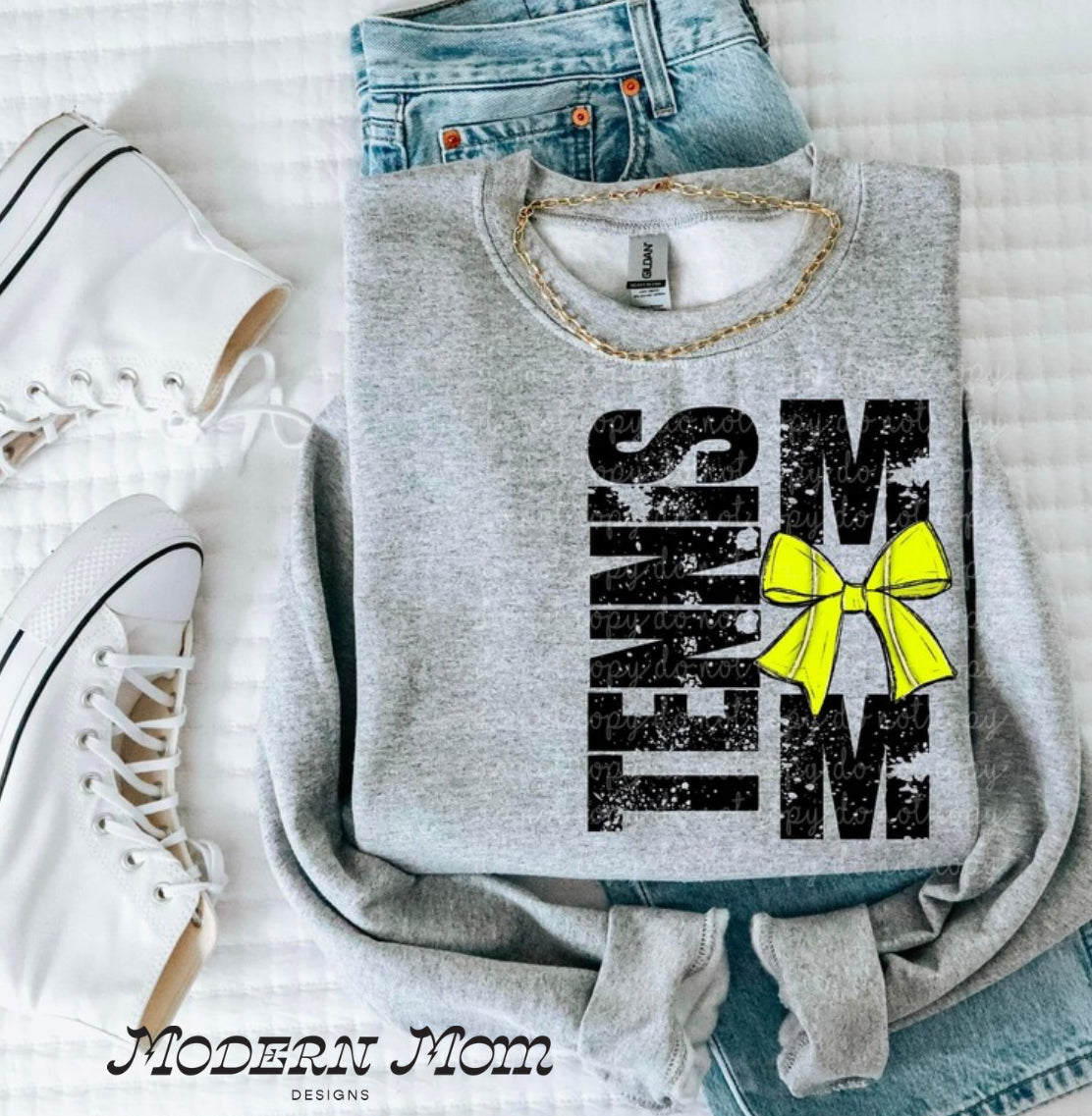 Tennis mom crewneck (with bow)