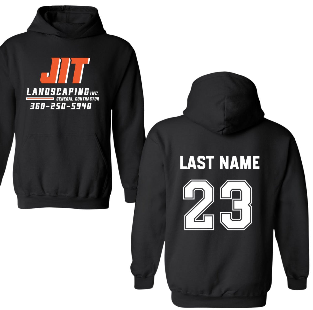 JIT landscaping inc. youth hoodie (last name & number in notes at checkout)