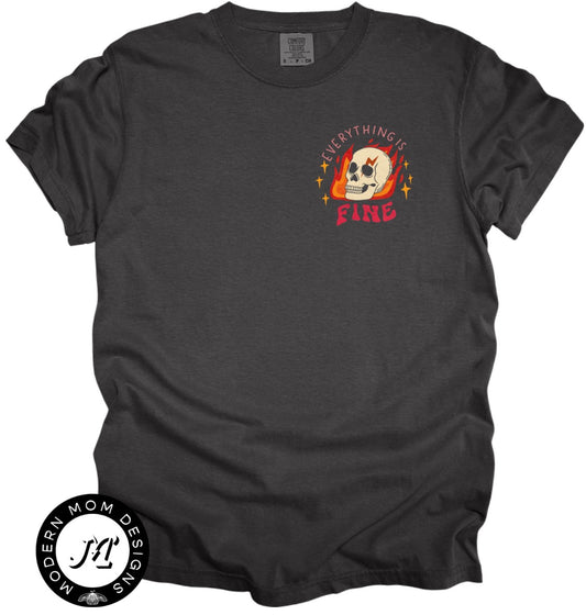 Everything is fine flaming skull
