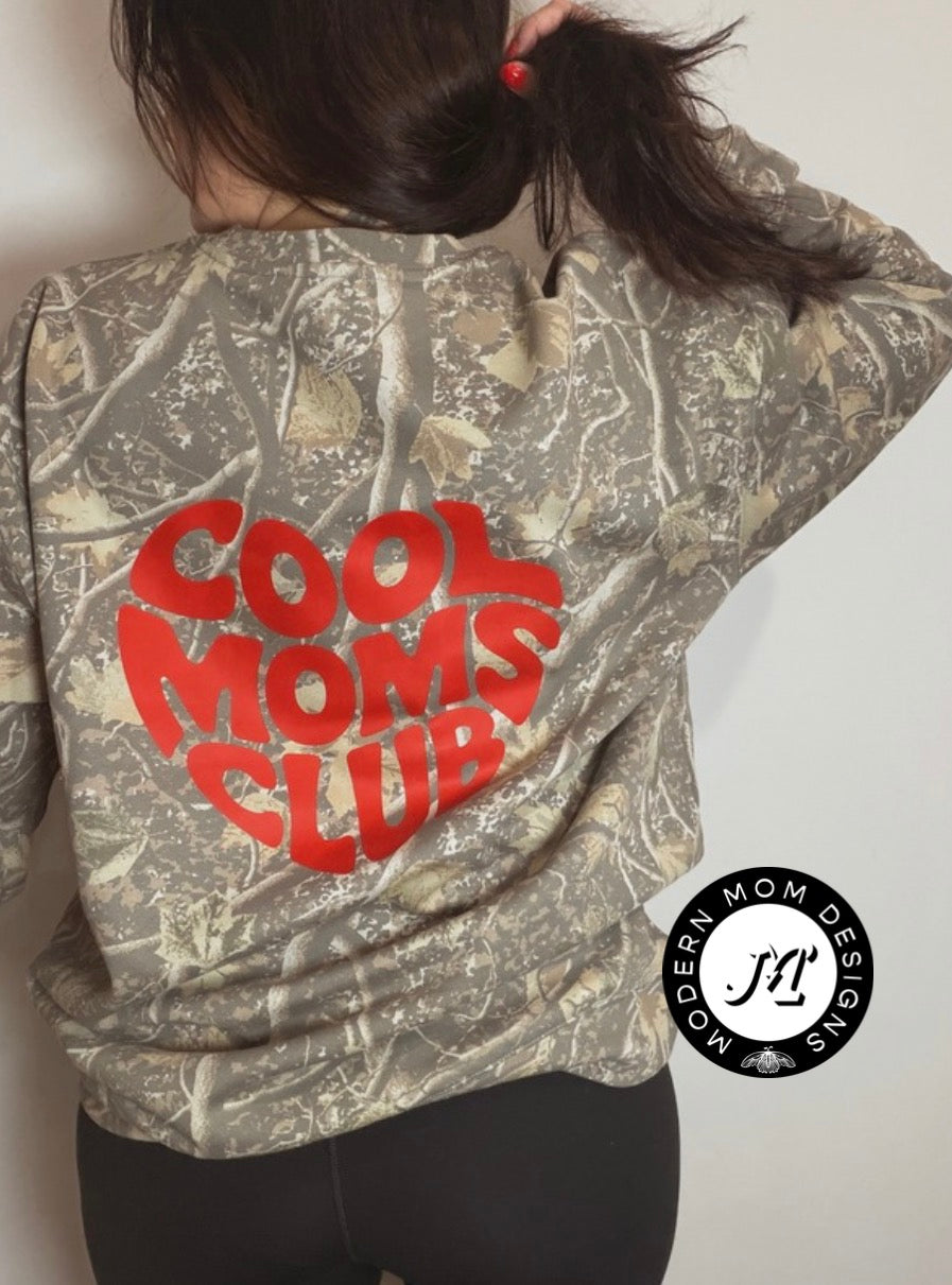 Cool moms club deadwood camo crewneck