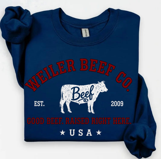 Weiler Beef navy crewneck