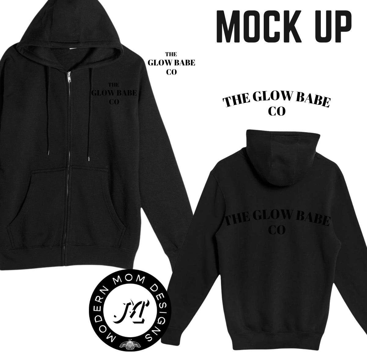 The glow babe co premium zip up