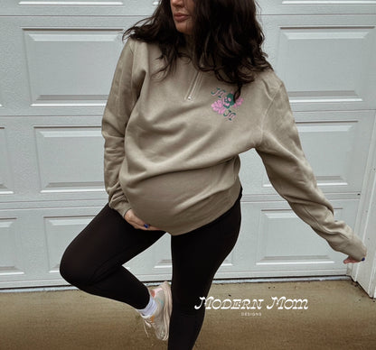 MOM logo quarter zip