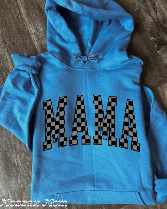 Mama black & grey checkered (crewneck or hoodie)