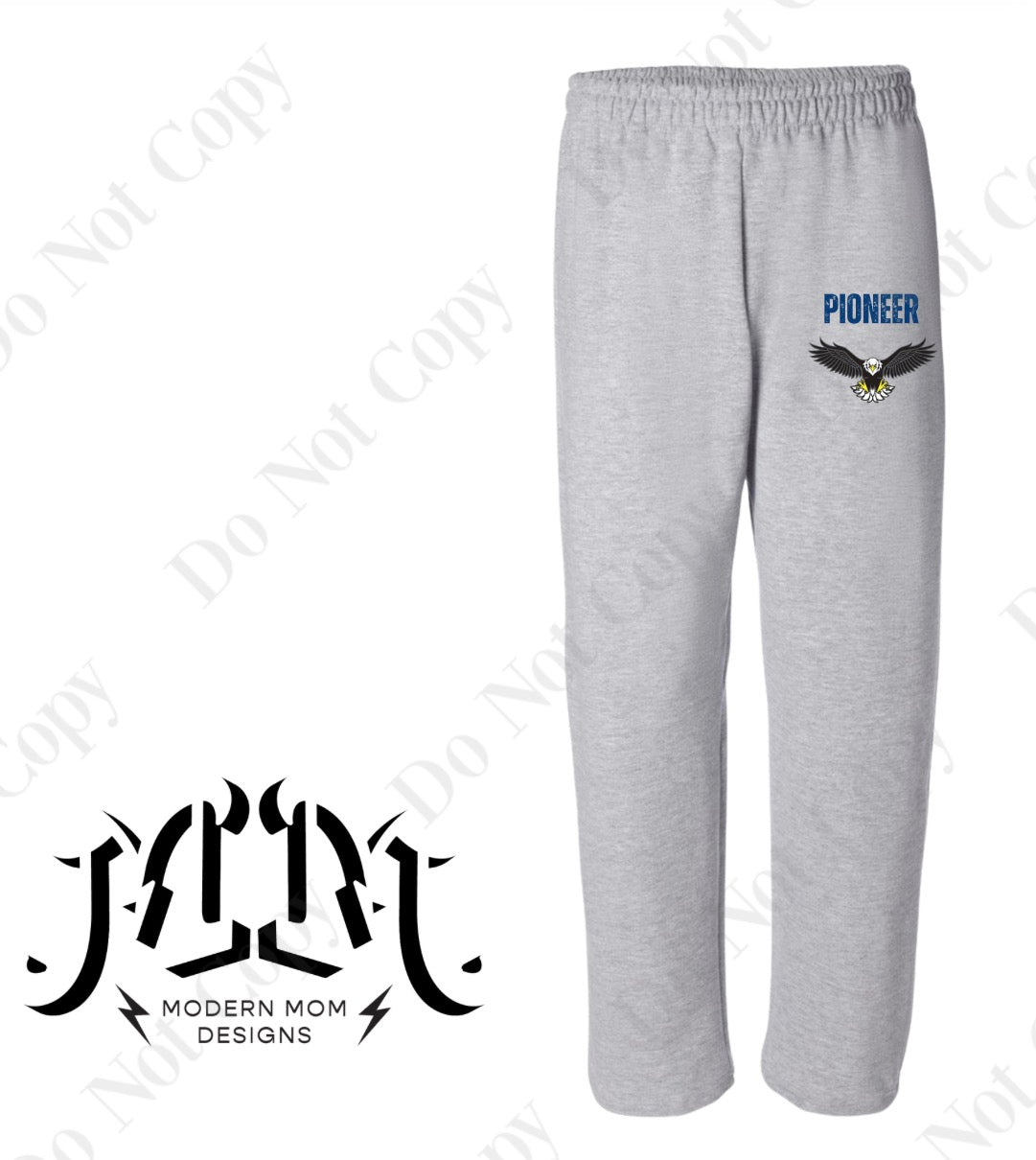 Pioneer mascot lounge-no elastic sweats YOUTH & ADULT