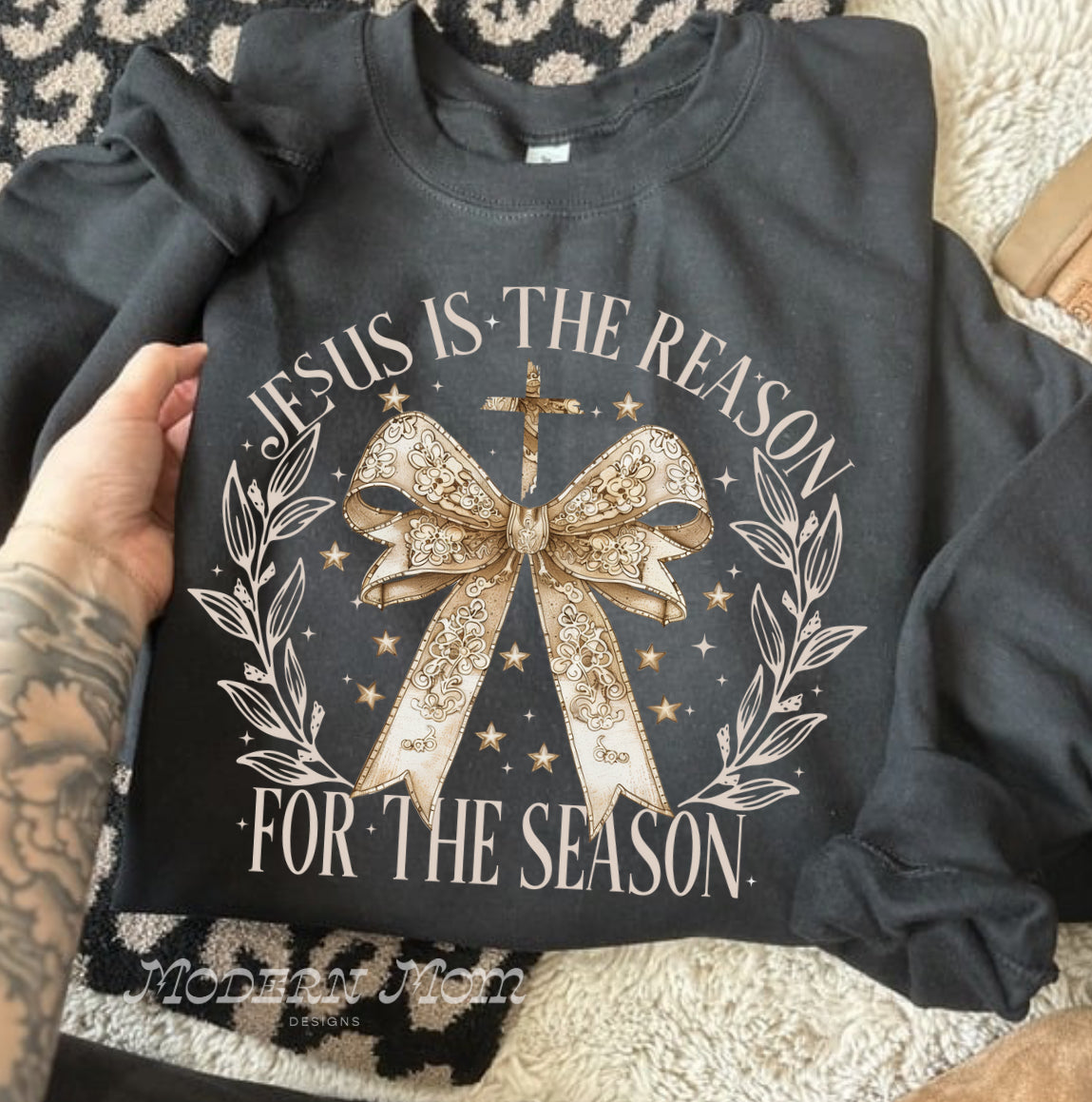 Jesus is the reason for the season black & gold (tee, crewneck or hoodie )