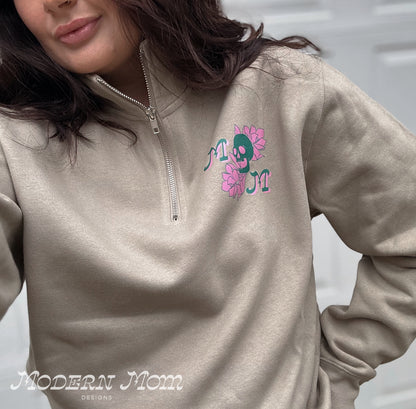 MOM logo quarter zip