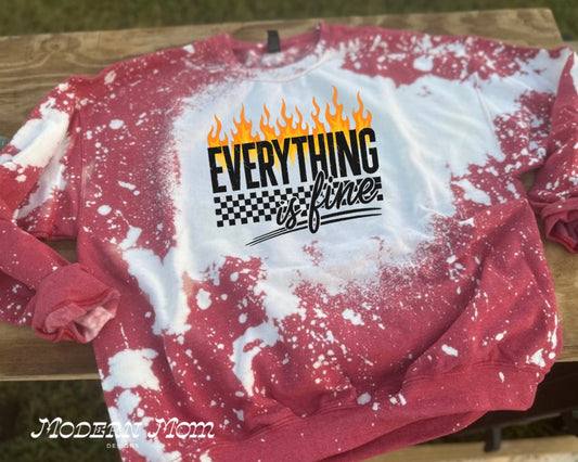 Everything is fine bleached out crewneck
