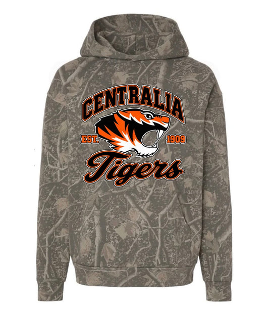 Centralia Tigers deadwood camo hoodie (youth & adult)
