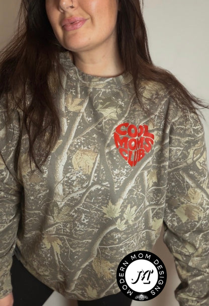 Cool moms club deadwood camo crewneck