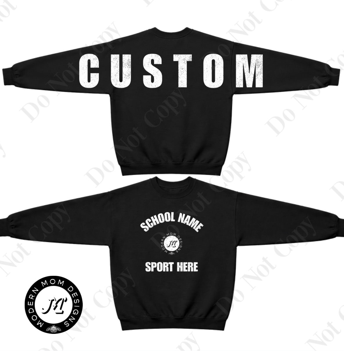 CUSTOM SPORTS CREWNECK. PRE-ORDER (please allow 10 business days)
