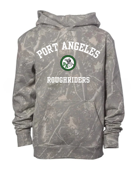 Port Angeles roughriders deadwood camo hoodie (youth & adult-no drawstrings)