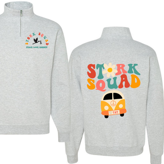 Stork squad custom quarter zip