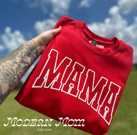 PUFF PRINT MAMA CREWNECK (choose your color on the color chart)