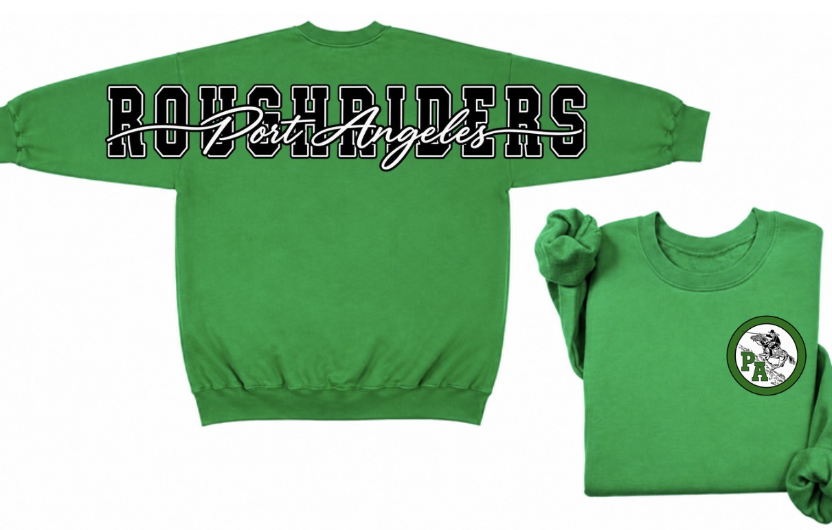 Port Angeles Roughriders crewneck with big back print