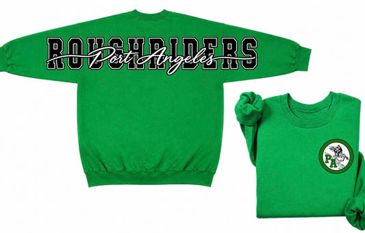 Port Angeles Roughriders crewneck with big back print