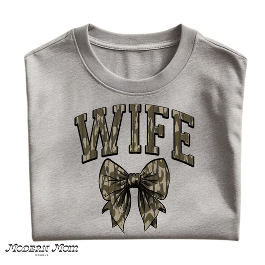 WIFE camo print crewneck