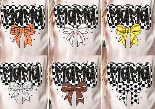 Mama sports bow (tee or crewneck)