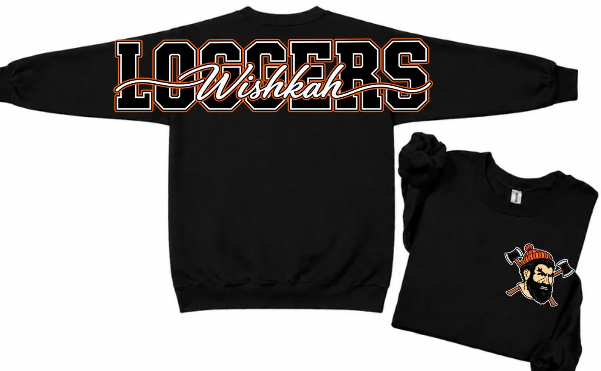 Wishkah Loggers crewneck with big back print