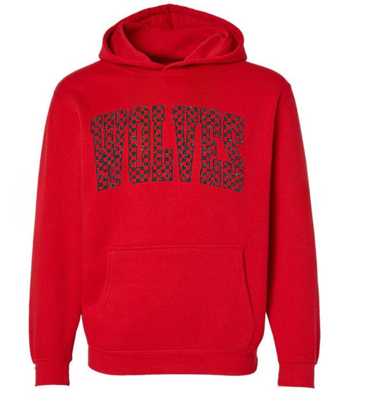 Black Hills Wolves YOUTH red checkered (tee shirt, crewneck or hoodie)