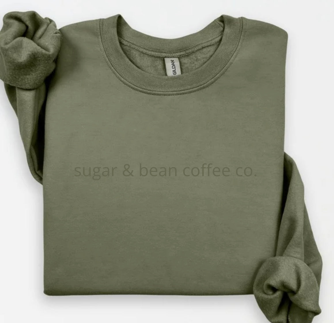 sugar and bean coffee co.  embroidered monochrome crewneck NO DATE