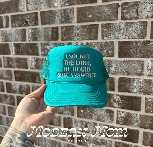 I sought the lord EMBROIDERY trucker hat (mesh back)