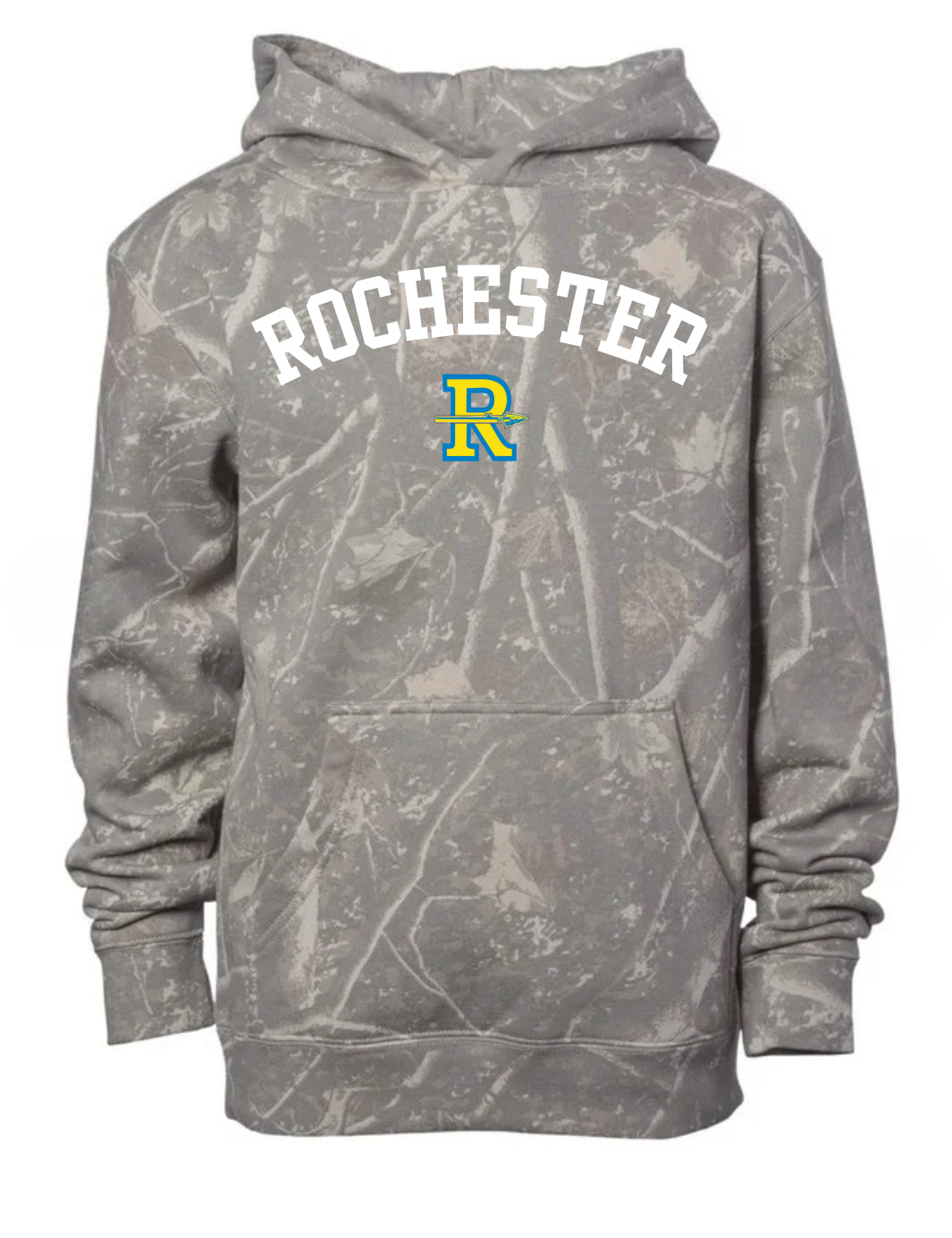 Rochester warriors deadwood camo hoodie (youth & adult-no drawstrings)