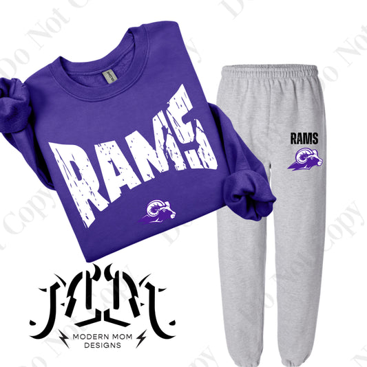 NT RAMS mascot lounge set (pieces sold separately) YOUTH & ADULT