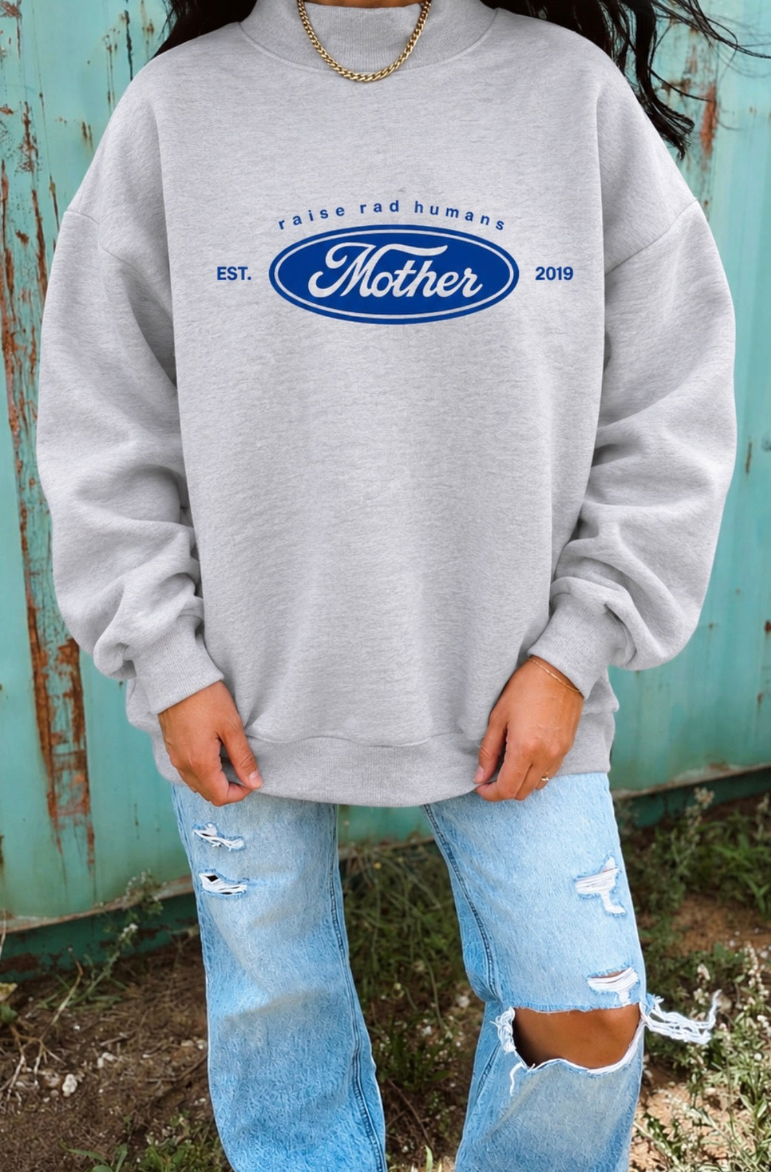 Mother | raise rad humans mock neck crewneck