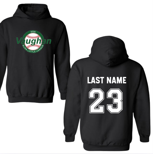 Vaughn Elma little league adult hoodie (last name & number in notes at checkout)