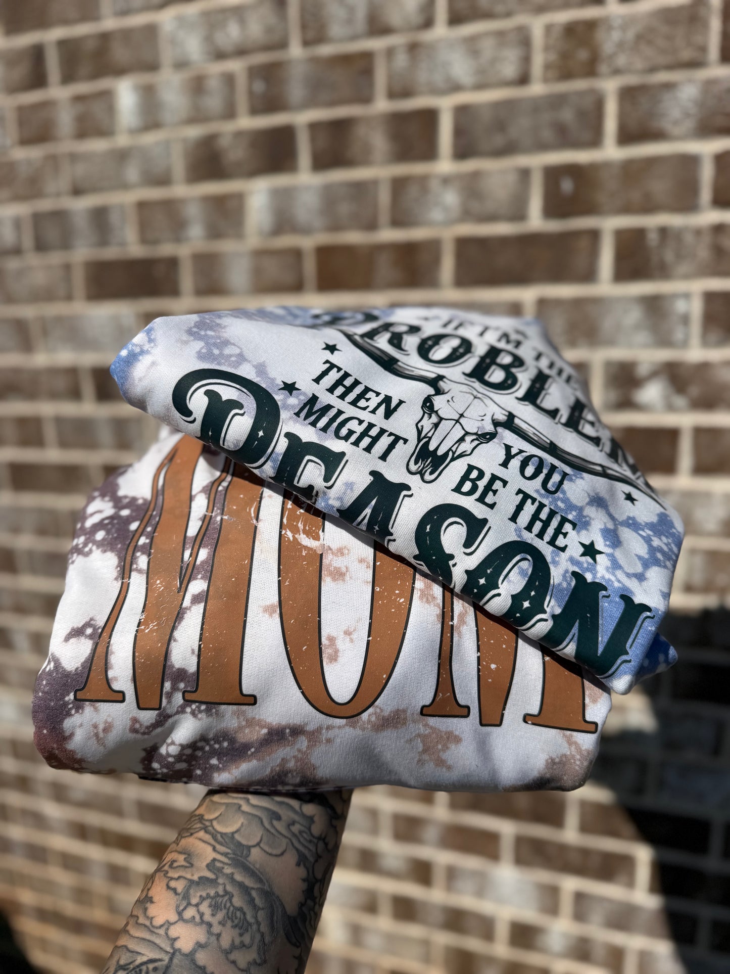 Mystery bleached out crewneck or hoodie