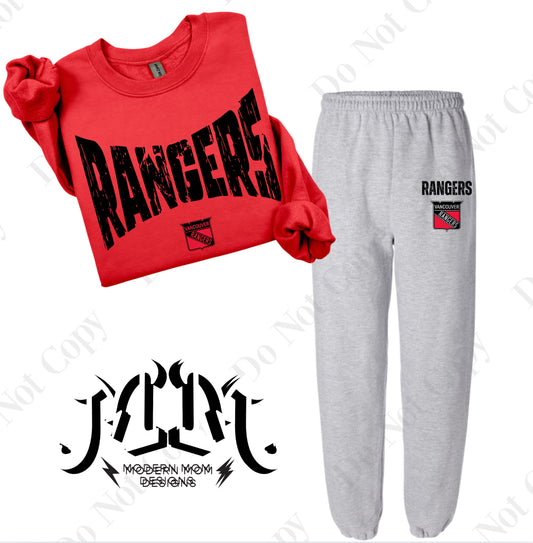 Rangers mascot lounge set (pieces sold separately) YOUTH & ADULT