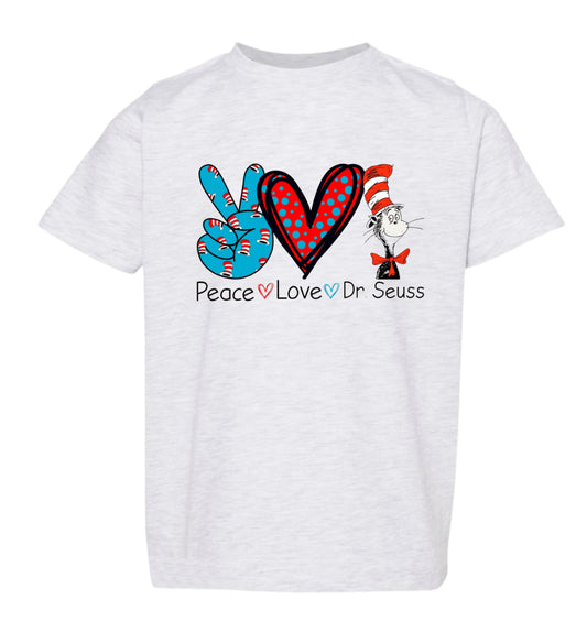 Peace, love and Dr. (2T-youth XL)-tee, crewneck, or hoodie