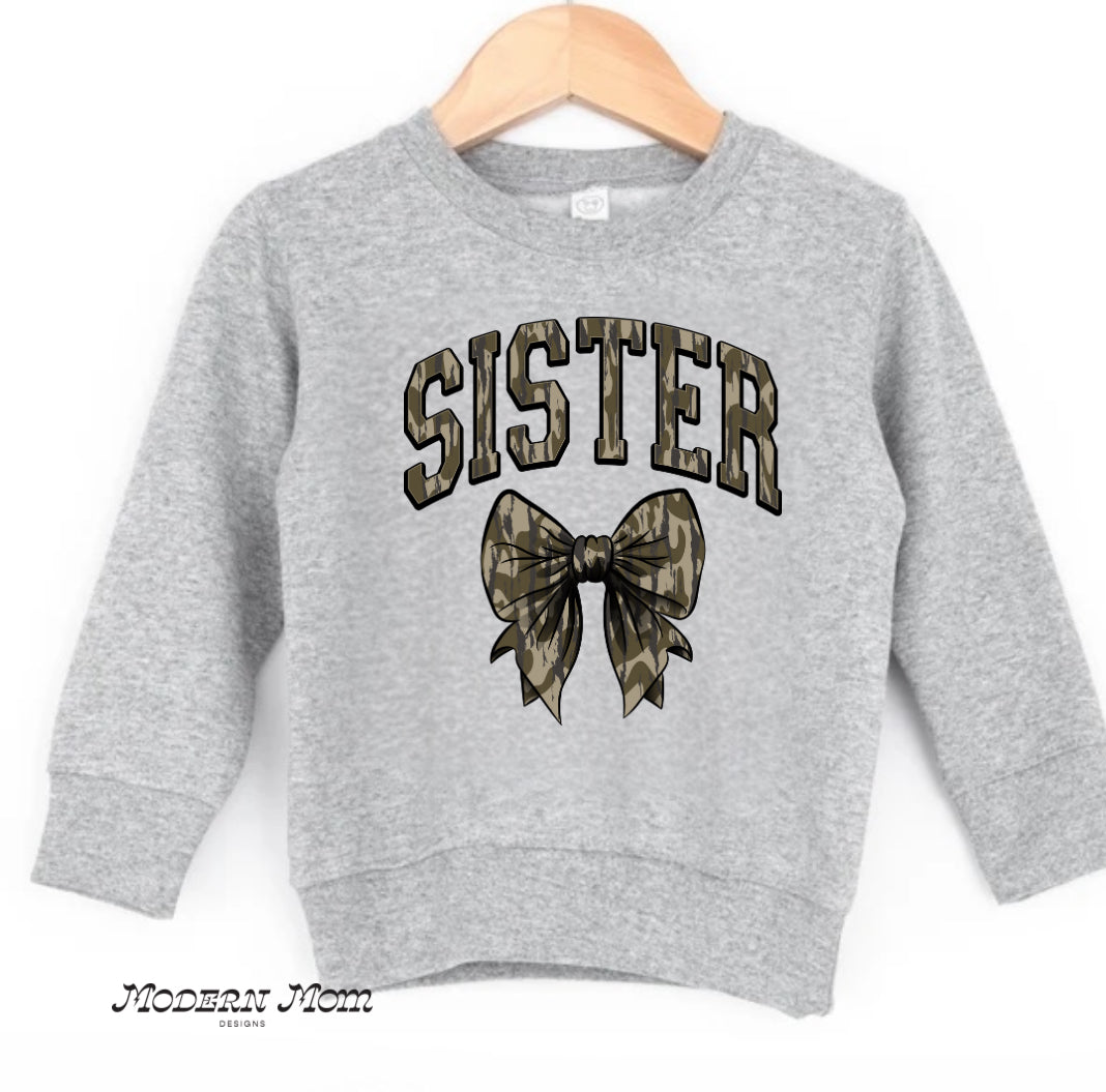 SISTER camo print crewneck