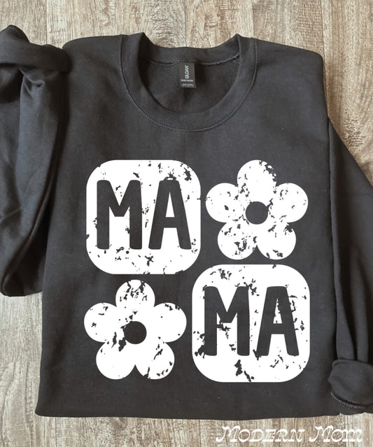 Mama flower square (crewneck or hoodie)