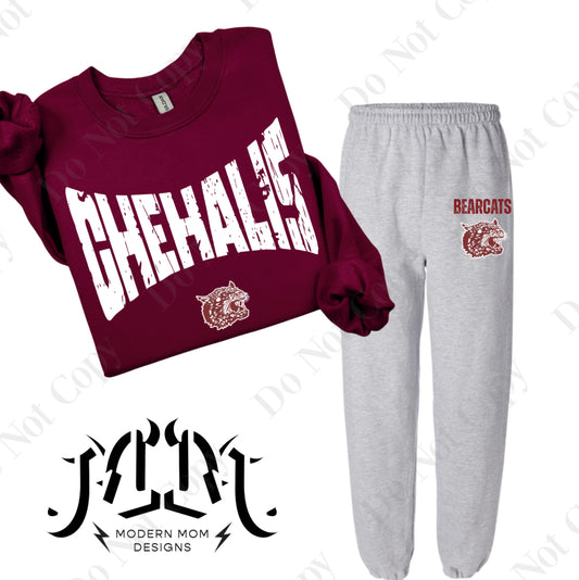 Chehalis mascot lounge set (pieces sold separately) YOUTH & ADULT