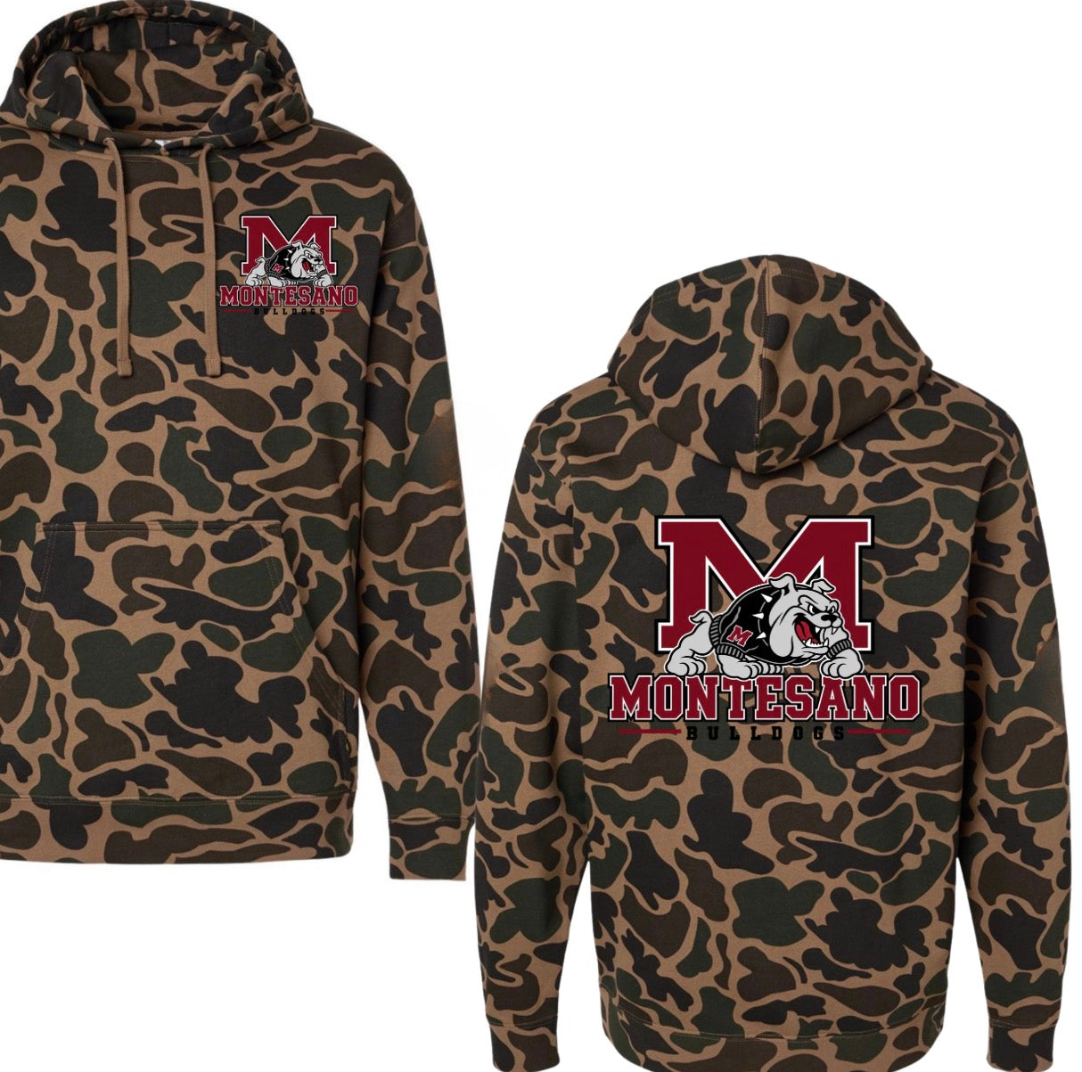 Montesano bulldogs duck camo hoodie (youth & adult)