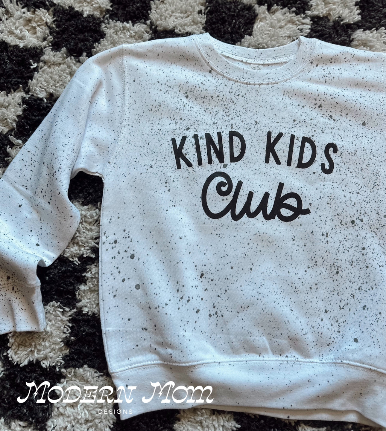 Kind kids club speckled crewneck