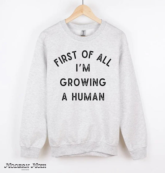 First of all im gorwing a human (tee or crewneck)