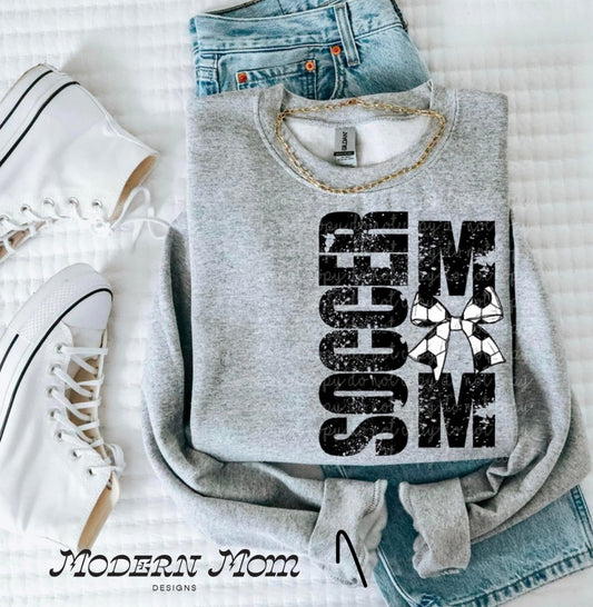 Soccer mom crewneck (with bow)