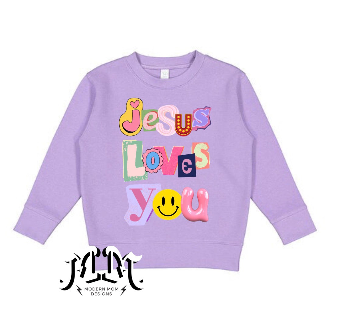 Jesus loves you toddler crewneck
