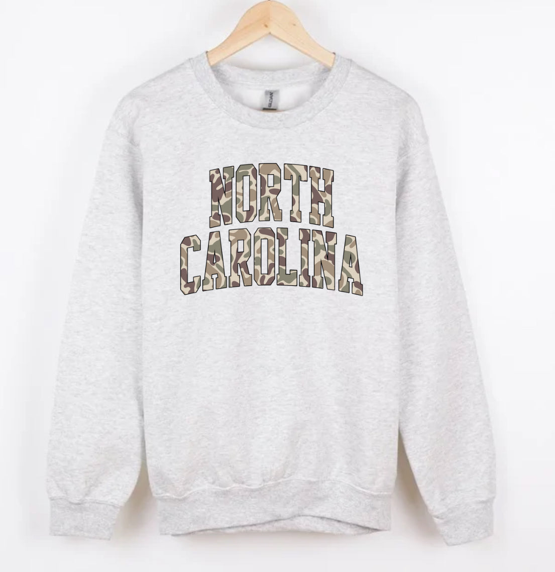 NORTH CAROLINA duck camo CREWNECK