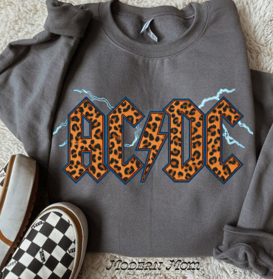 ACDC leopard bolts crewneck