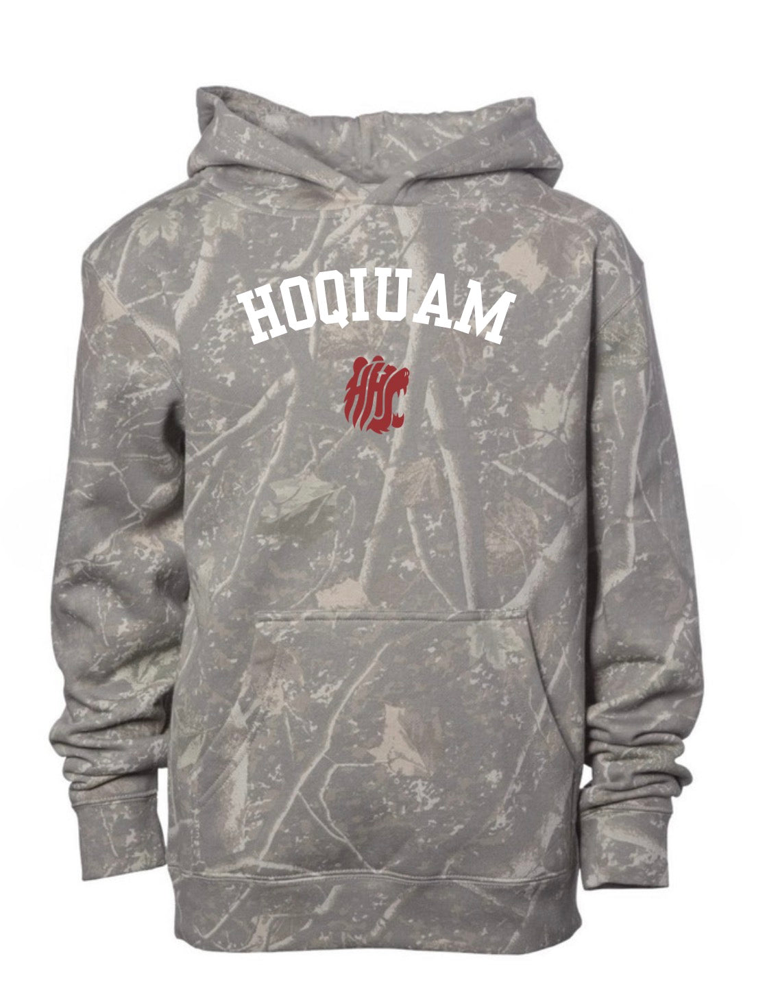 Hoqiuam grizzlies deadwood camo hoodie (youth & adult-no drawstrings)