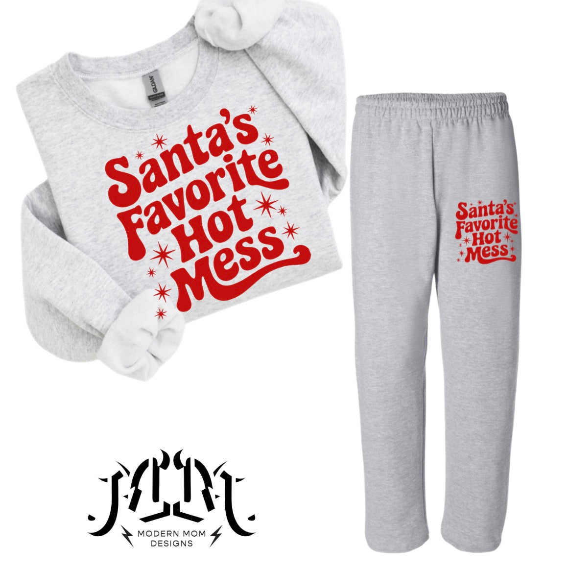 Santa’s favorite hot mess lounge set (pieces sold separately)