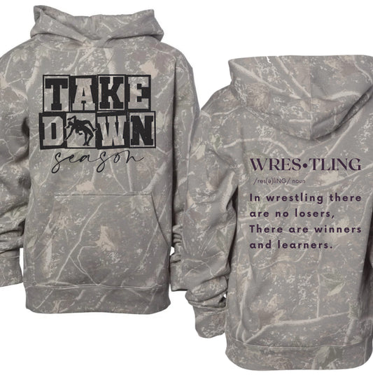 CUSTOM: wrestling deadwood camo hoodie (youth & adult-no drawstrings)
