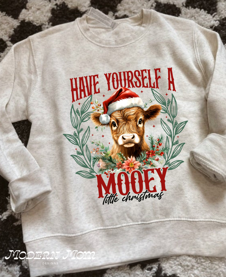 Have yourself a mooey christmas Toddler-Youth XL (crewneck or hoodie)