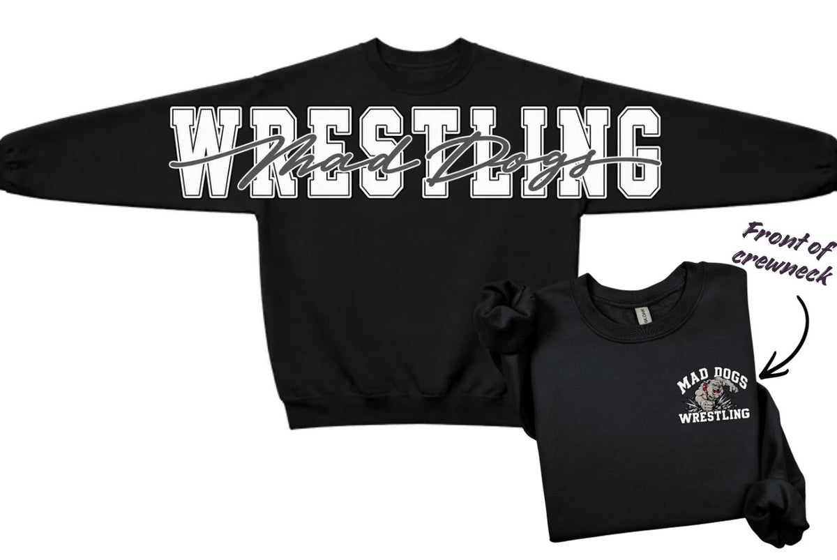 Mad dogs wrestling crewneck with big back print