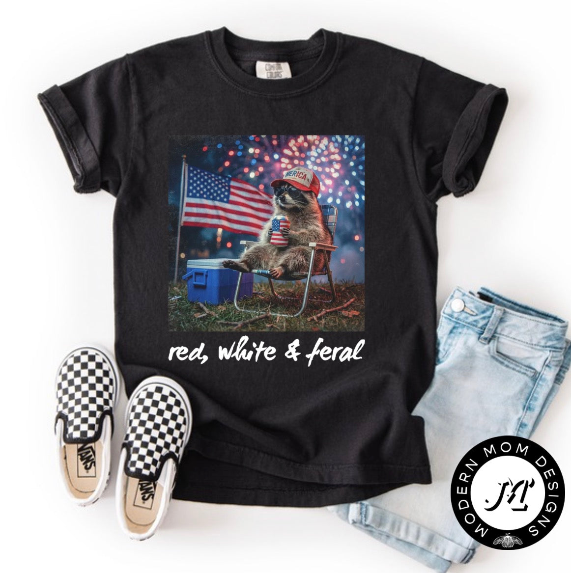 Red white and feral (toddler-youth XL)