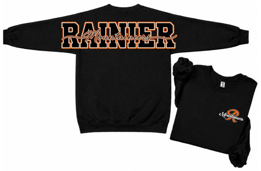 Rainier mountaineers crewneck with big back print
